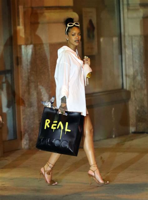 real gucci bag rihanna|Rihanna carrying a bag.